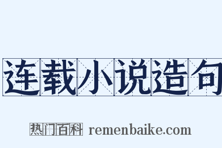 连载小说造句是什么意思的图片